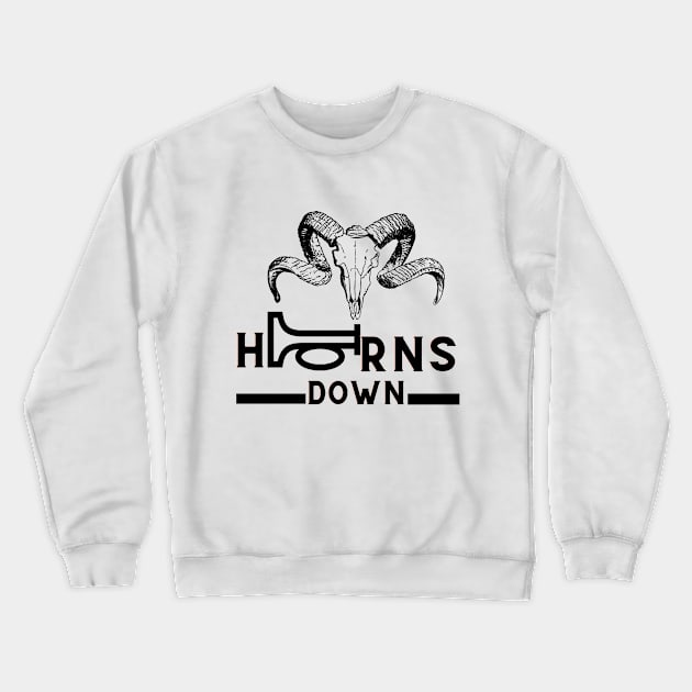 Bull  Horns Down Crewneck Sweatshirt by O.M design